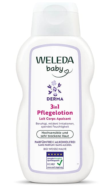 Derma 3 en 1 Lait Corps Apaisant Mauve Blanche