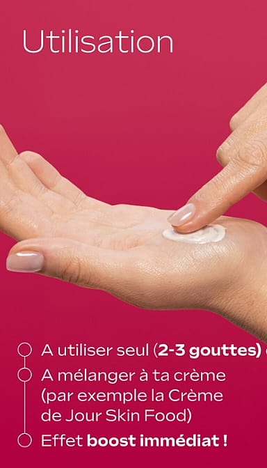 A utiliser seul. A mélanger a ta crème. Effet boost immédiat.