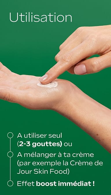 A utiliser seul. A mélanger a ta crème. Effet boost immédiat.