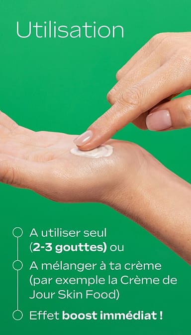 A utiliser seul. A mélanger a ta crème. Effet boost immédiat.