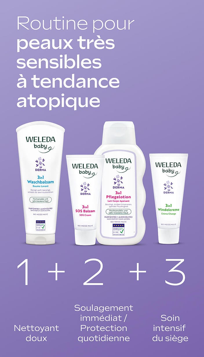 Derma 3 en 1 Lait Corps Apaisant Mauve Blanche