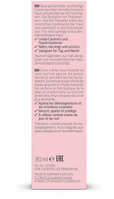 Crème hydratante Sensitive Amande