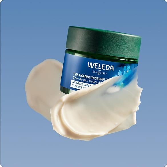 Texture de la crème et Soin de Jour Redensifiant Gentiane Bleue & Edelweiss