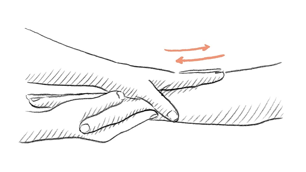 Illustration sanftes Ausstreichen der Hand