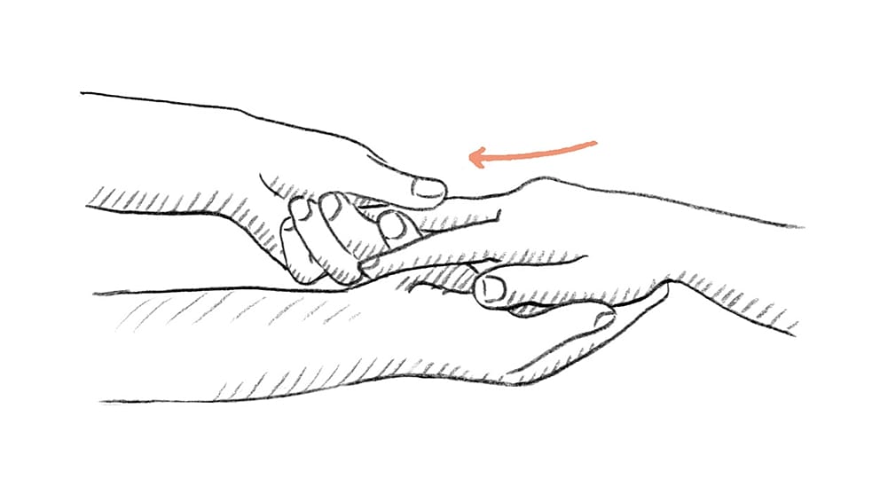 Illustration sanftes Fingerziehen