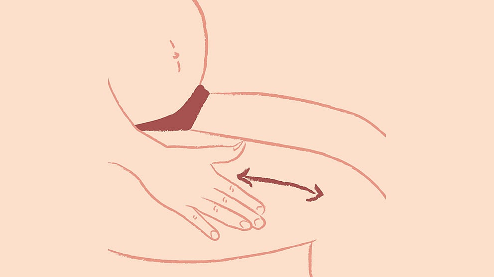 Illustration Schwangerschaftsmassage an den Beinen
