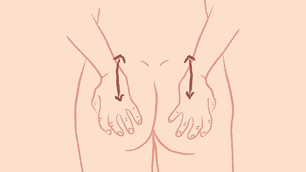 Illustration du massage des fesses pendant la grossesse