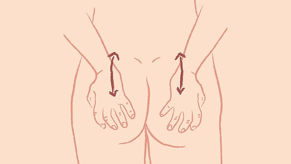 Illustration Schwangerschaftsmassage am Gesäss